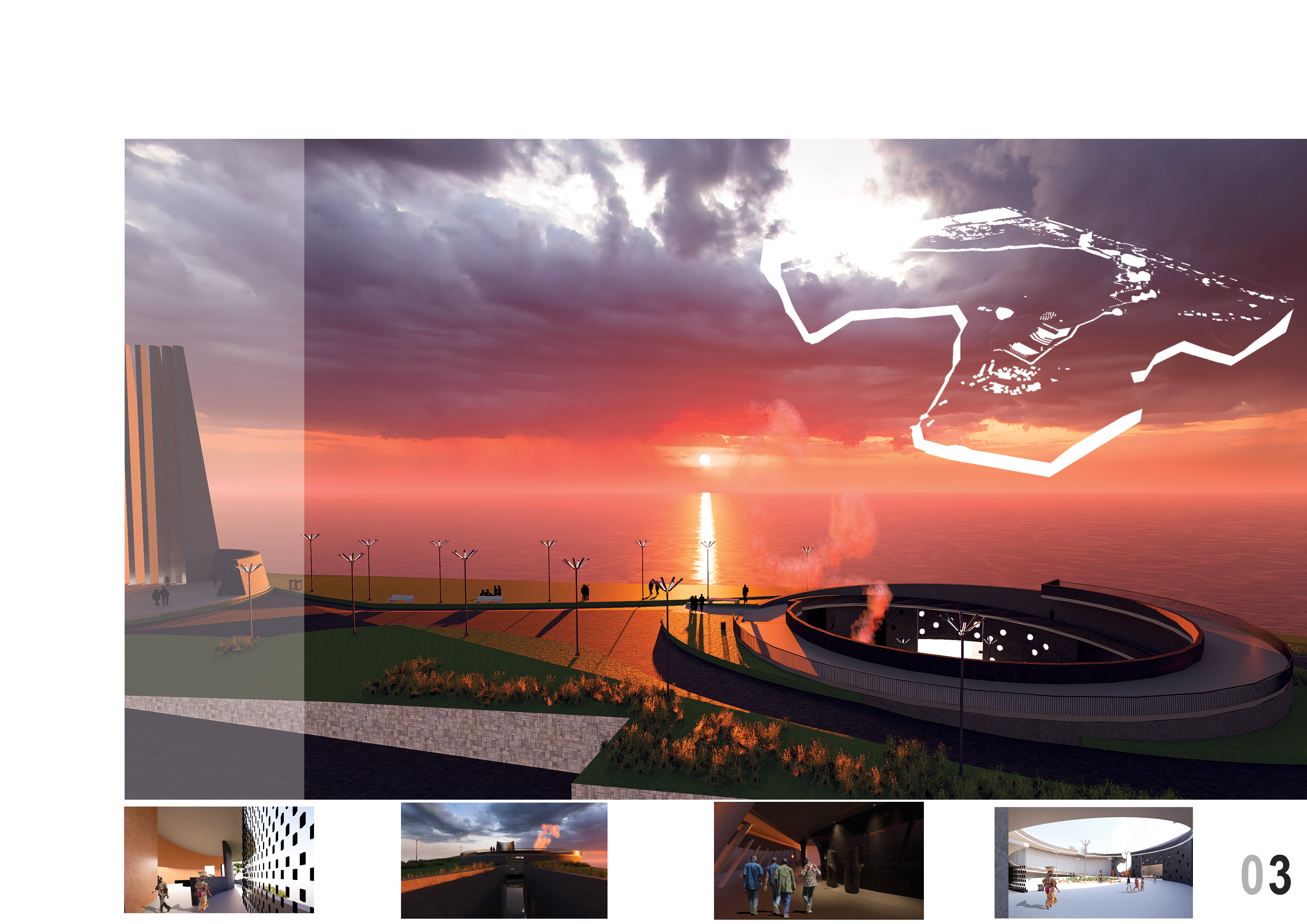 Peace Building music arena facing Lake Kivu