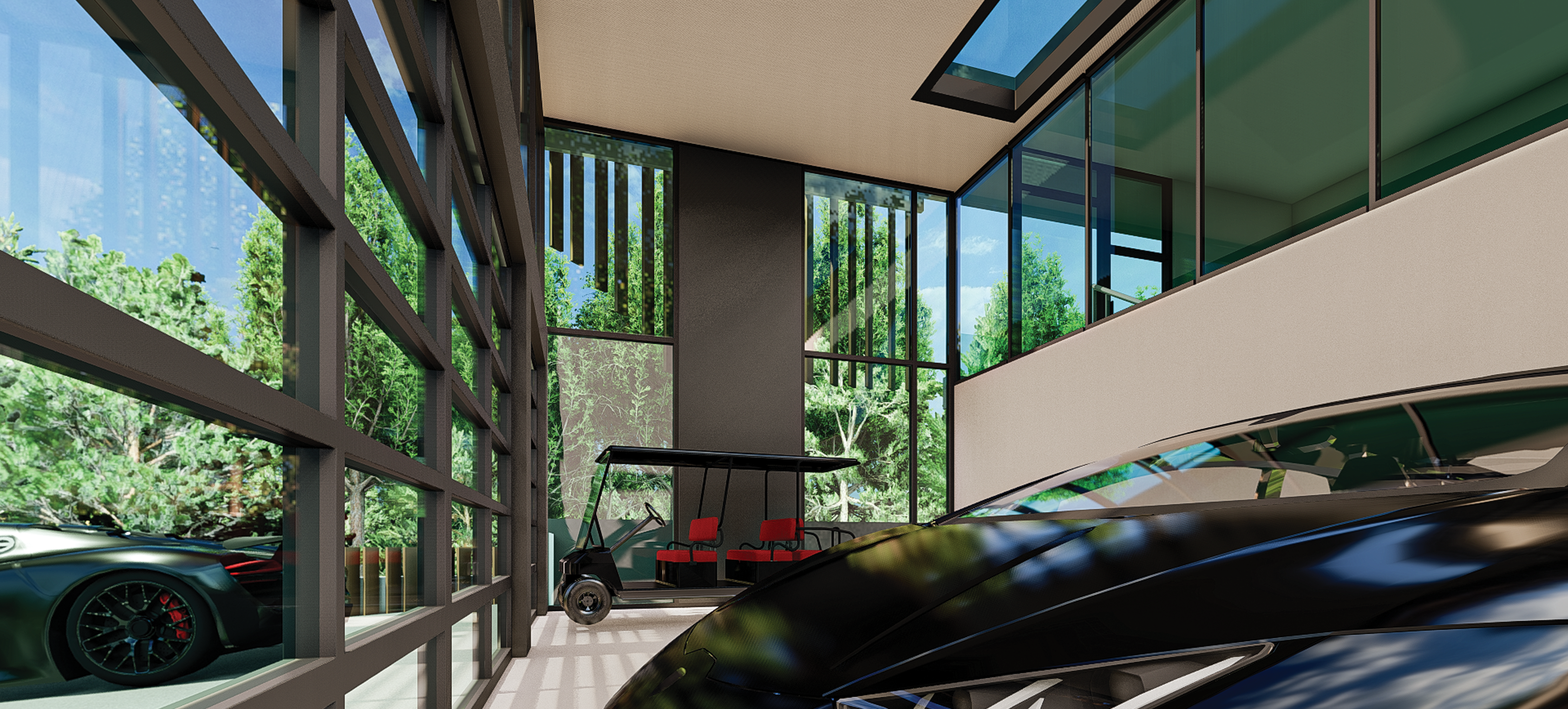 HM Steyn City Residence II glass garage and arrival space