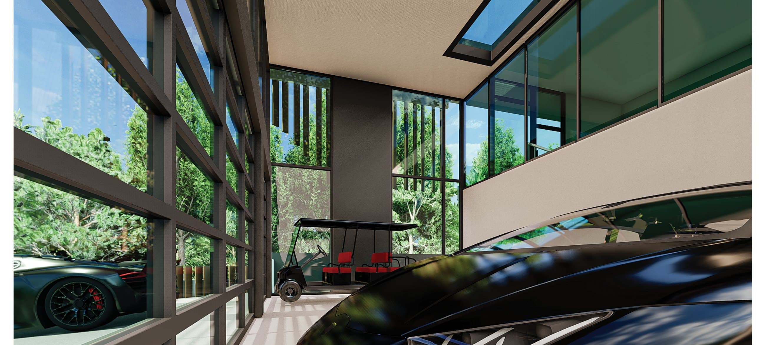 HM Steyn City Residence II glass garage and arrival space