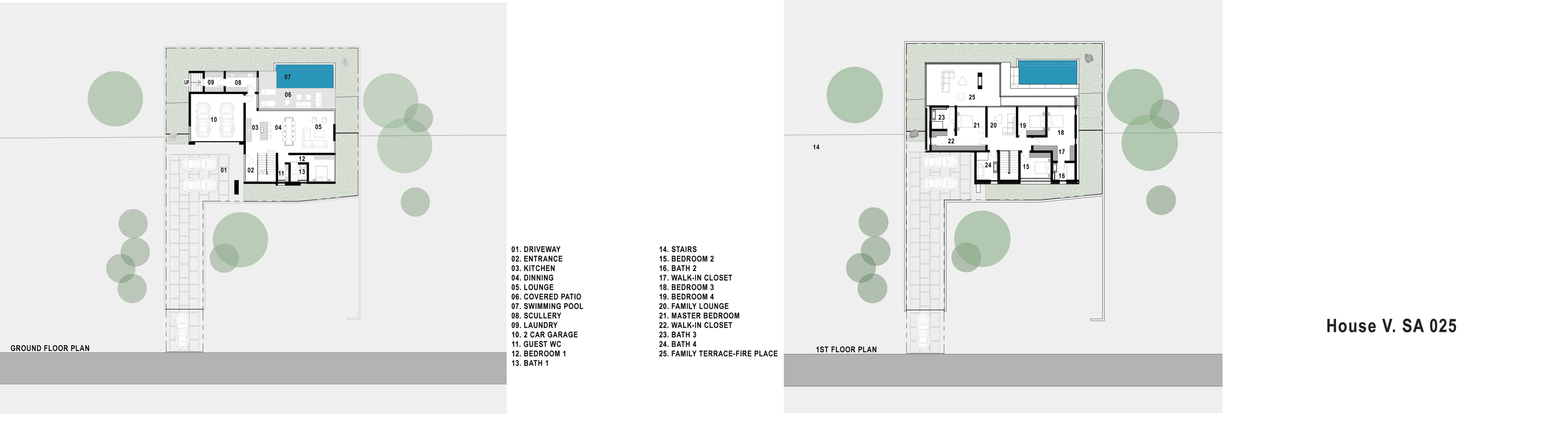 House V ground and first floor plans