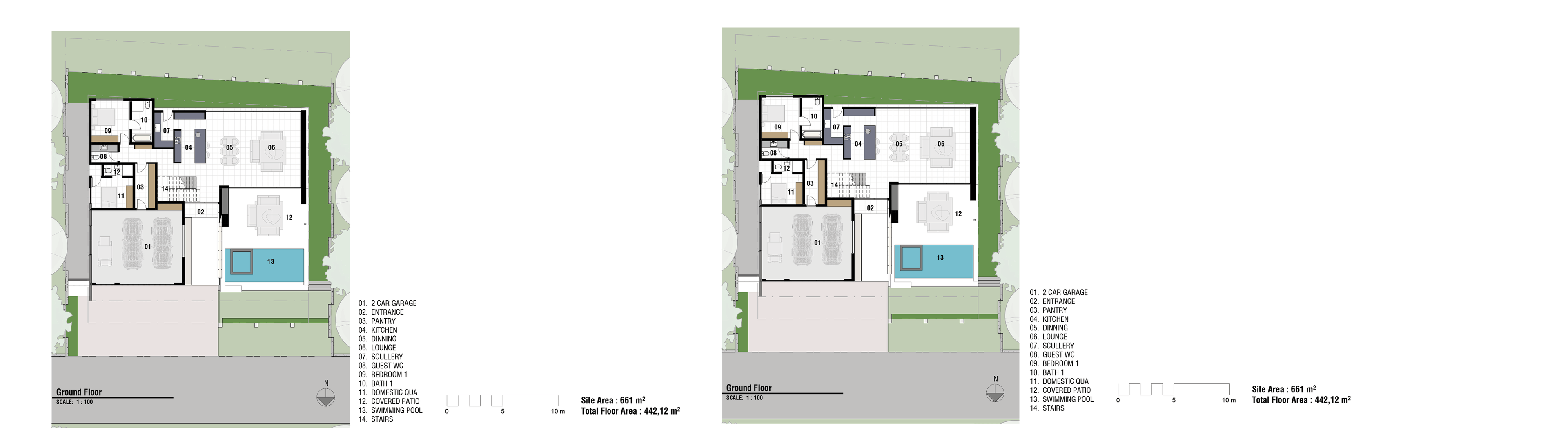 Steyn City Residence I floor plans without the adjacent presentation render