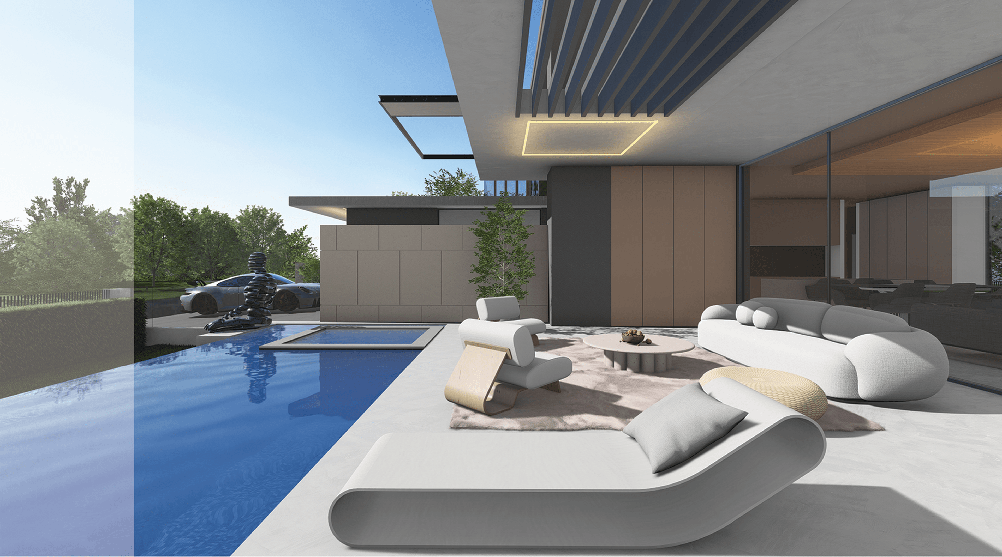 Steyn City Residence I covered pool terrace and outdoor living area